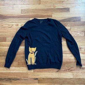 J Crew Navy Cat Sweater